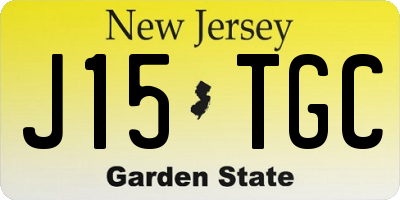 NJ license plate J15TGC