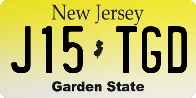 NJ license plate J15TGD