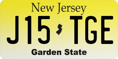 NJ license plate J15TGE