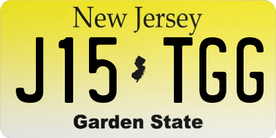 NJ license plate J15TGG