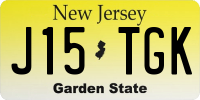 NJ license plate J15TGK