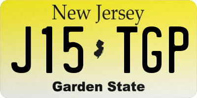 NJ license plate J15TGP