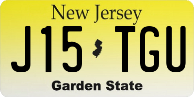 NJ license plate J15TGU