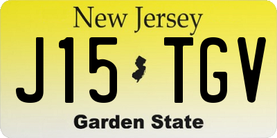 NJ license plate J15TGV