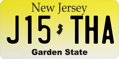 NJ license plate J15THA