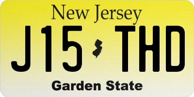 NJ license plate J15THD
