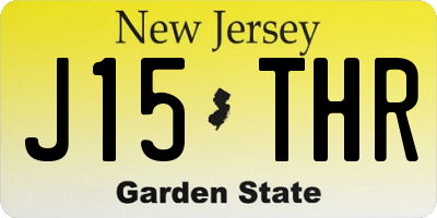 NJ license plate J15THR