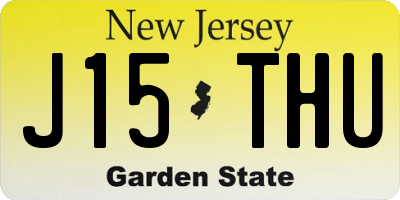 NJ license plate J15THU