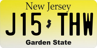 NJ license plate J15THW