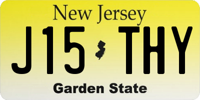 NJ license plate J15THY