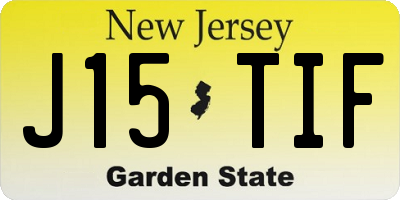 NJ license plate J15TIF