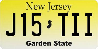 NJ license plate J15TII