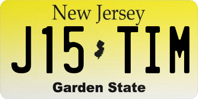 NJ license plate J15TIM