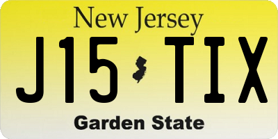 NJ license plate J15TIX