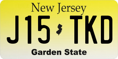 NJ license plate J15TKD