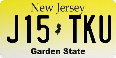 NJ license plate J15TKU