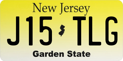 NJ license plate J15TLG