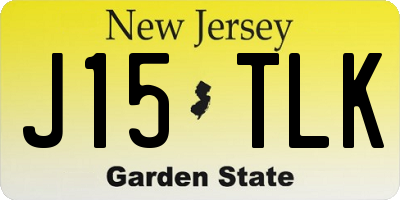 NJ license plate J15TLK