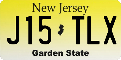 NJ license plate J15TLX
