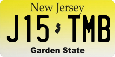 NJ license plate J15TMB