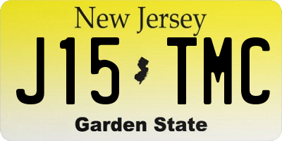 NJ license plate J15TMC