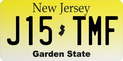 NJ license plate J15TMF