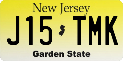 NJ license plate J15TMK