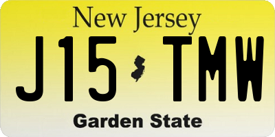NJ license plate J15TMW