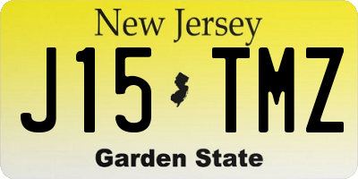 NJ license plate J15TMZ
