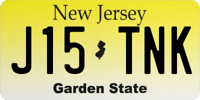 NJ license plate J15TNK
