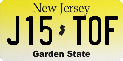 NJ license plate J15TOF