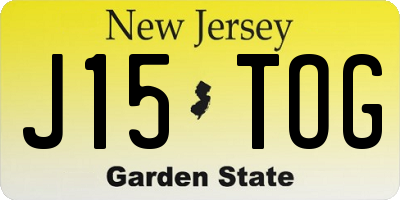 NJ license plate J15TOG