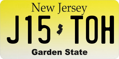 NJ license plate J15TOH