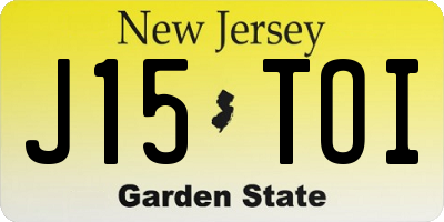 NJ license plate J15TOI