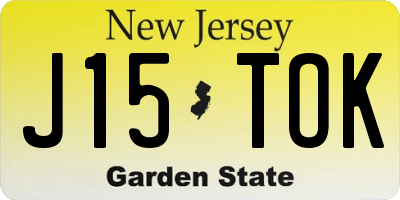 NJ license plate J15TOK