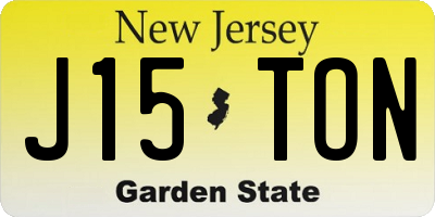 NJ license plate J15TON
