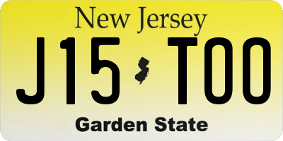 NJ license plate J15TOO