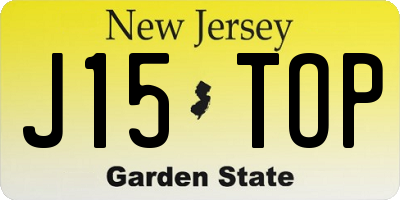 NJ license plate J15TOP