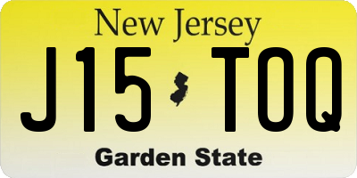 NJ license plate J15TOQ