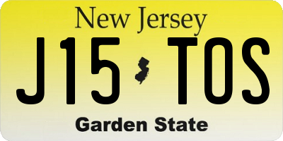 NJ license plate J15TOS