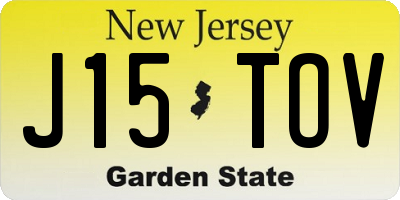 NJ license plate J15TOV