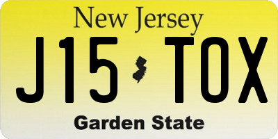 NJ license plate J15TOX