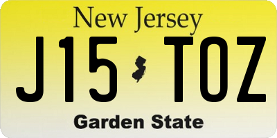 NJ license plate J15TOZ