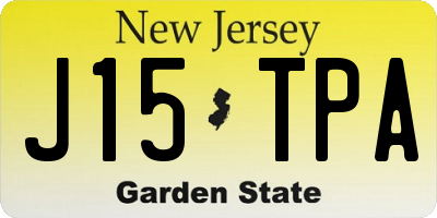 NJ license plate J15TPA