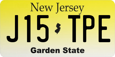 NJ license plate J15TPE