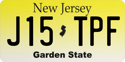 NJ license plate J15TPF