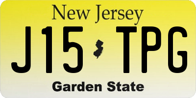 NJ license plate J15TPG