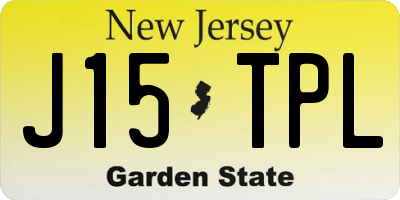 NJ license plate J15TPL