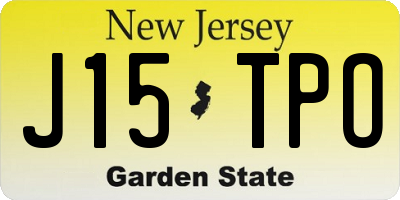 NJ license plate J15TPO