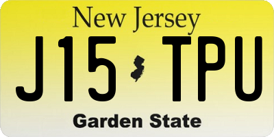 NJ license plate J15TPU